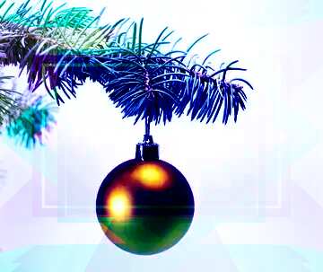 FX №191245 Toys at Christmas tree. Illustration Design Blue Frame