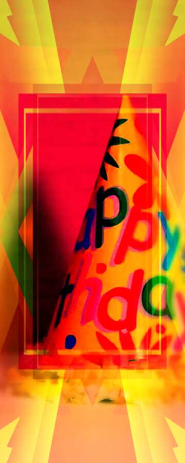 FX №191998 Cap celebratory Happy Birthday Frame Design Template