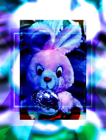 FX №191518  Easter rabbit with chocolate egg in frame Design Easter Frame Template