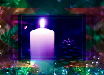 FX №191265 Bright color Christmas candle background. Frame Design Template