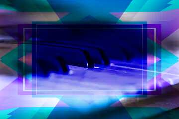 FX №191498 Piano Blue Frame Illustration Template