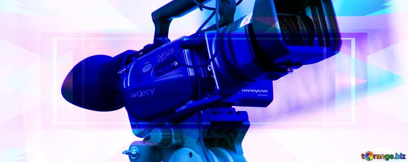  Professional video camera Infographic Design Blue Blank Banner Template №2690
