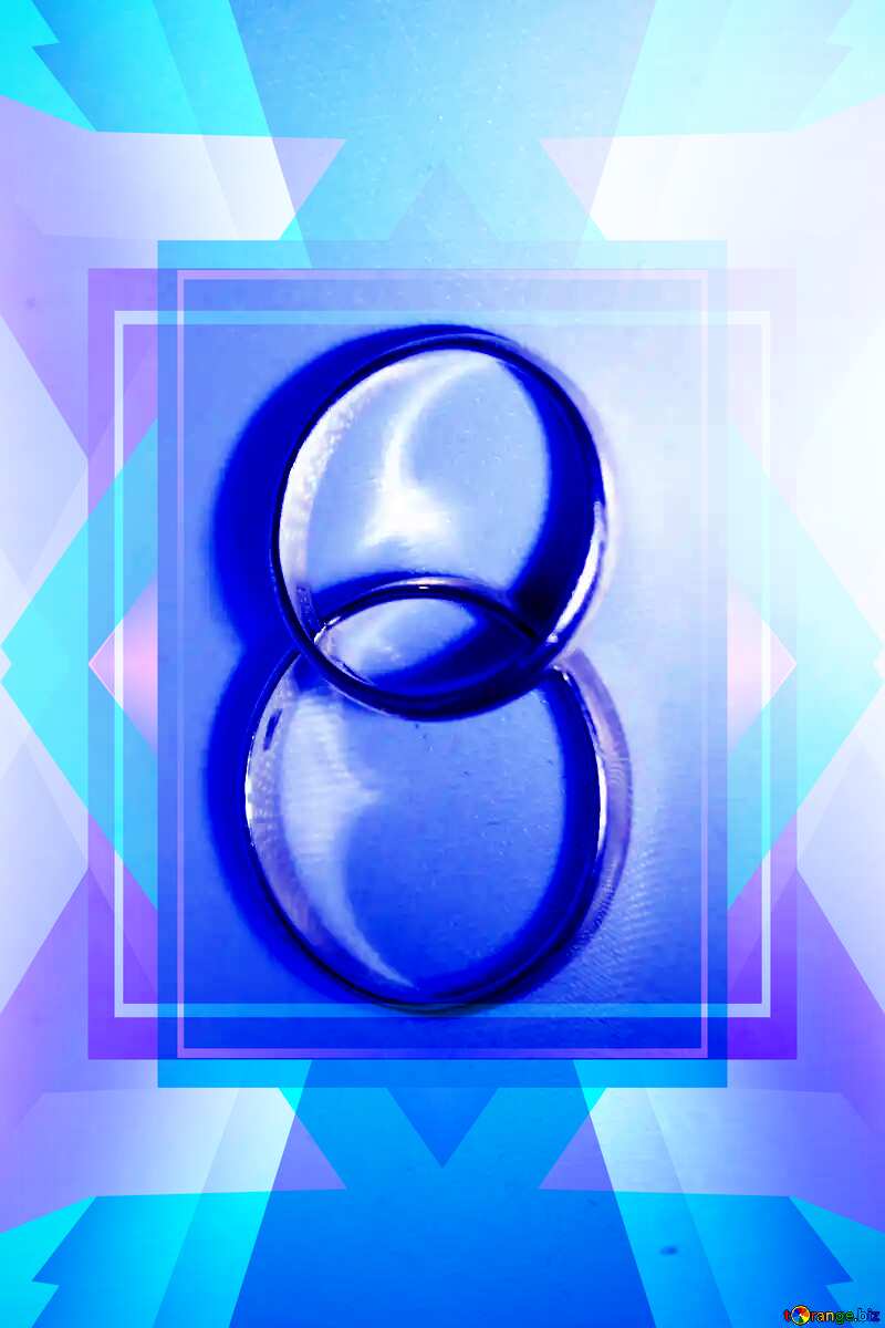 March 8 from wedding rings Template Blank Business Blue №3658
