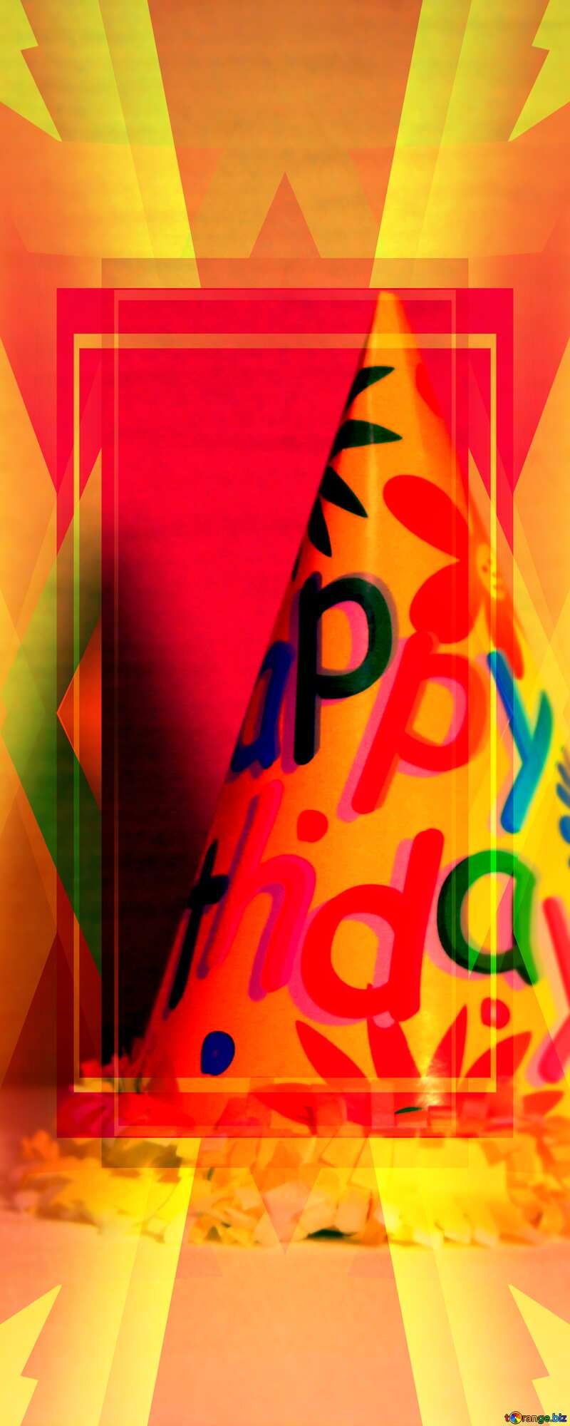 Cap celebratory Happy Birthday Frame Design Template №926