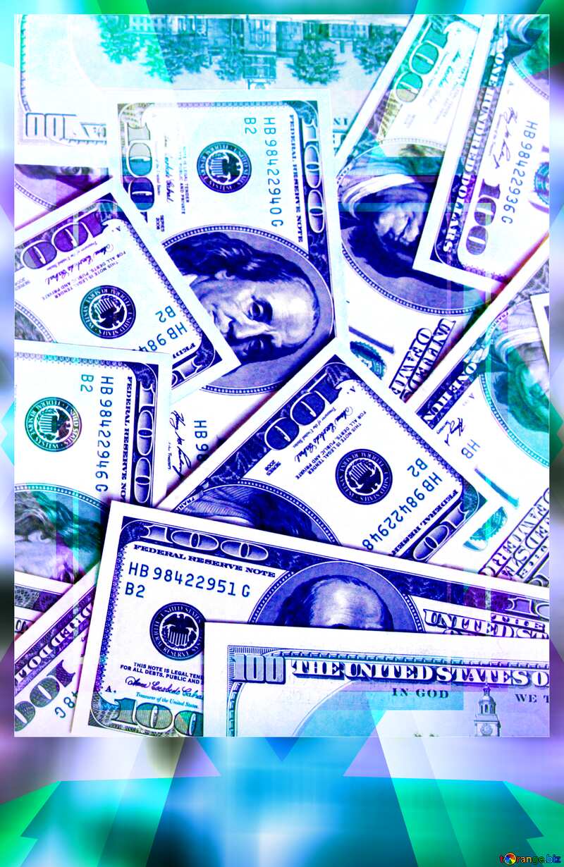  Dollars happy birthday Blank card Frame Illustration Template №1506