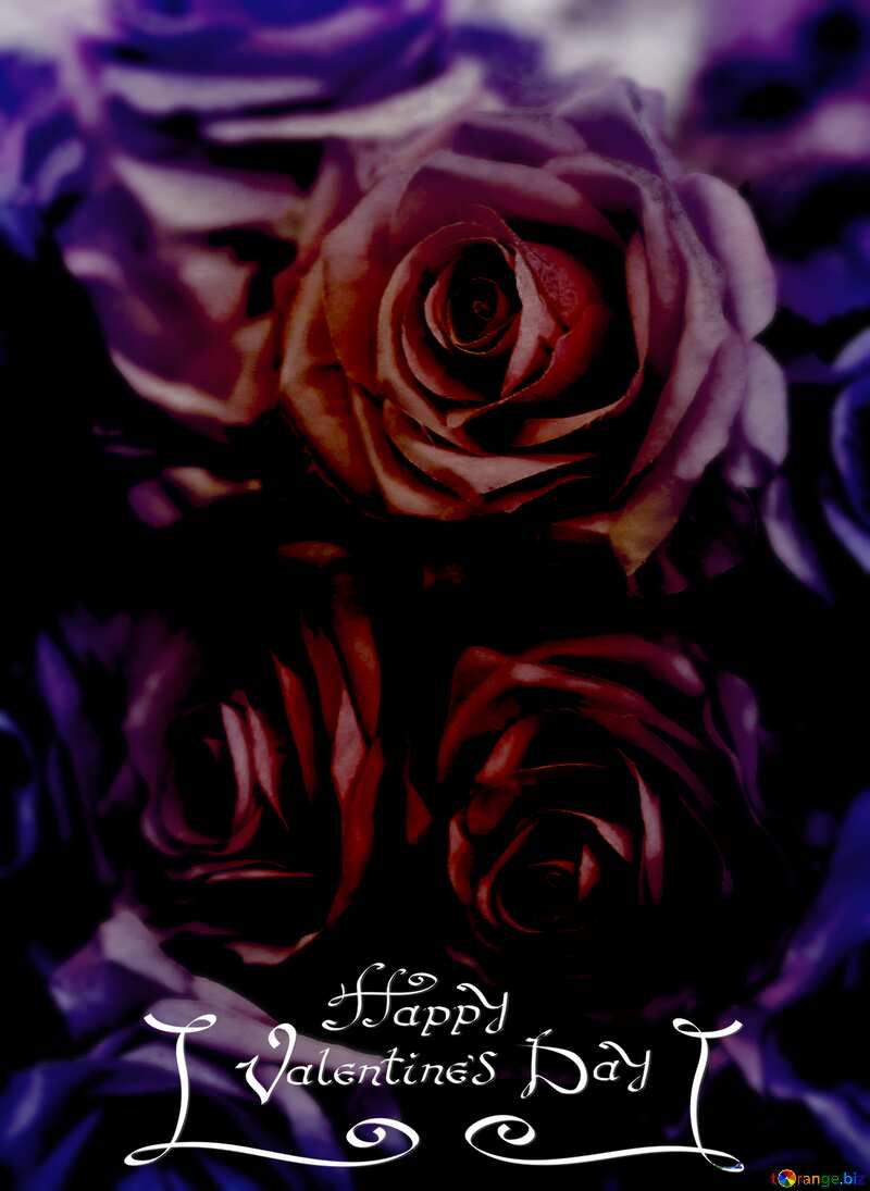 Flower valentines dark card №47121