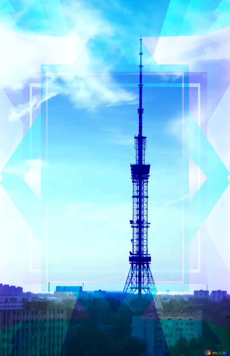 TV tower . Kyiv. Powerpoint Responsive Illustration Brochure Template №5781