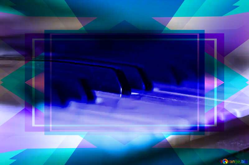 Piano Blue Frame Illustration Template №4470