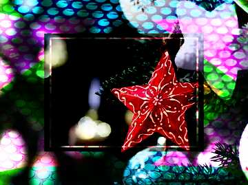 FX №192226 Background with a beautiful Christmas star Geometric Grill iron deco art style Frame