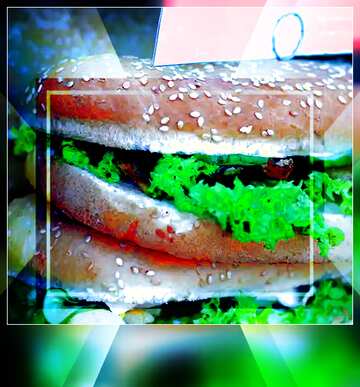 FX №192517 Sandwich with salad frame blank card