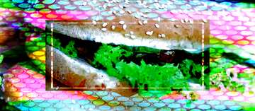 FX №192520 Sandwich salad geometric grill art
