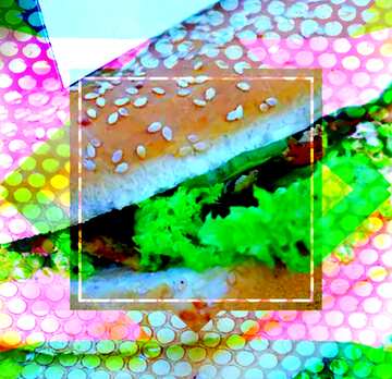 FX №192519 sandwich salad picture fragment geometric deco art