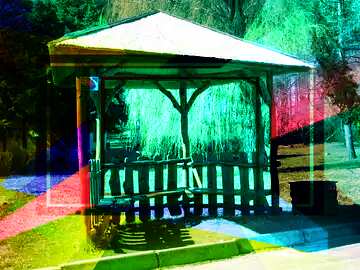 FX №192669 A small gazebo Colorful illustration template frame responsive