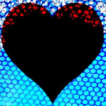 FX №192309 love red heart  metal grill blue Christmas background