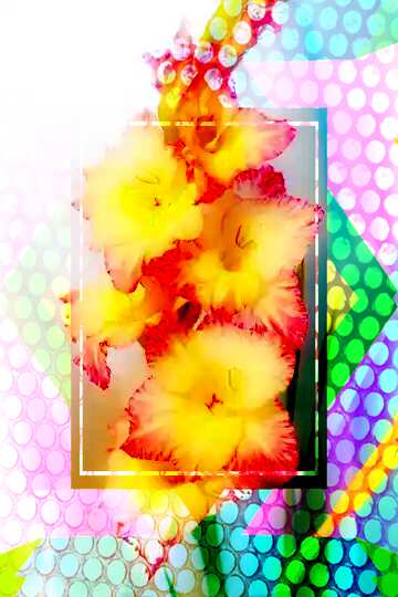 FX №192185 Pink and yellow flowers Colorful geometric template frame Steel hole metal grill very strong for...