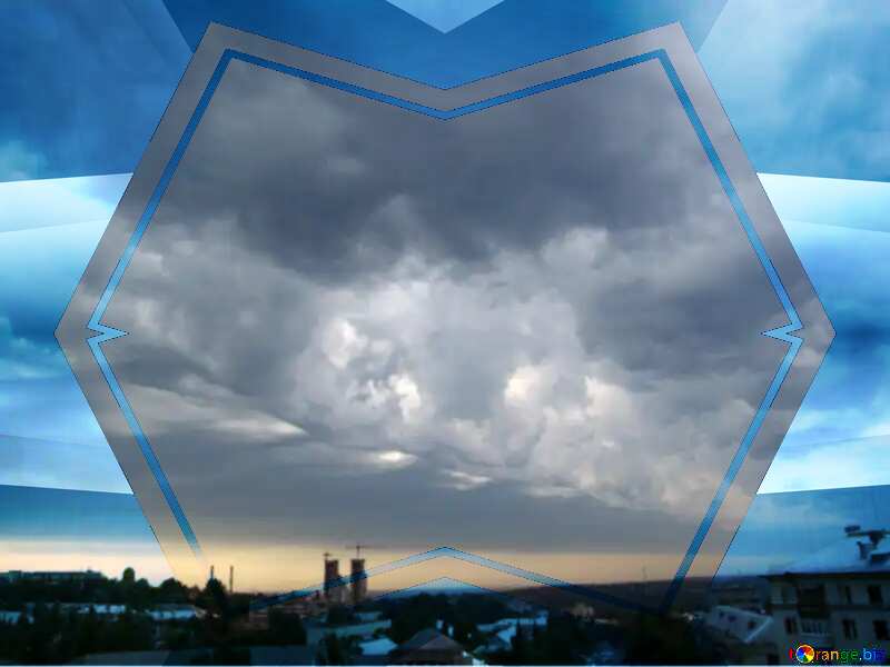 Thunderclouds Blue illustration template frame №636