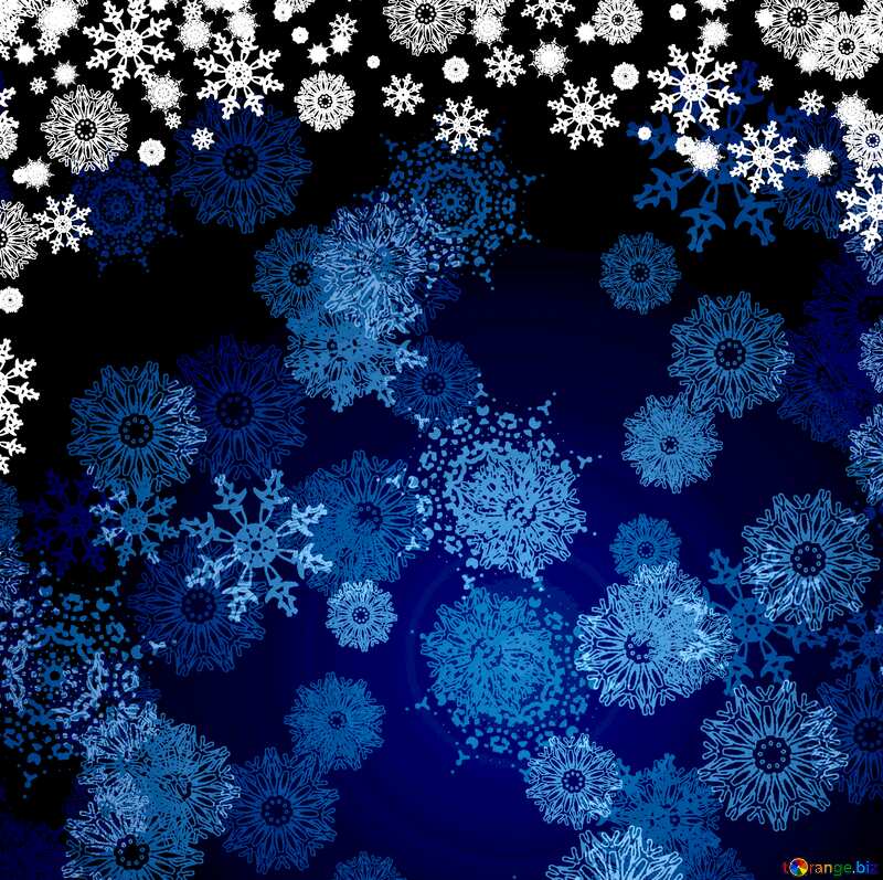 Dark  Blue Christmas snowflakes  background №40658