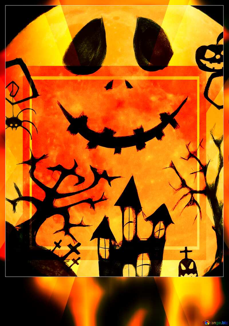 Halloween frame dark banner design №40468