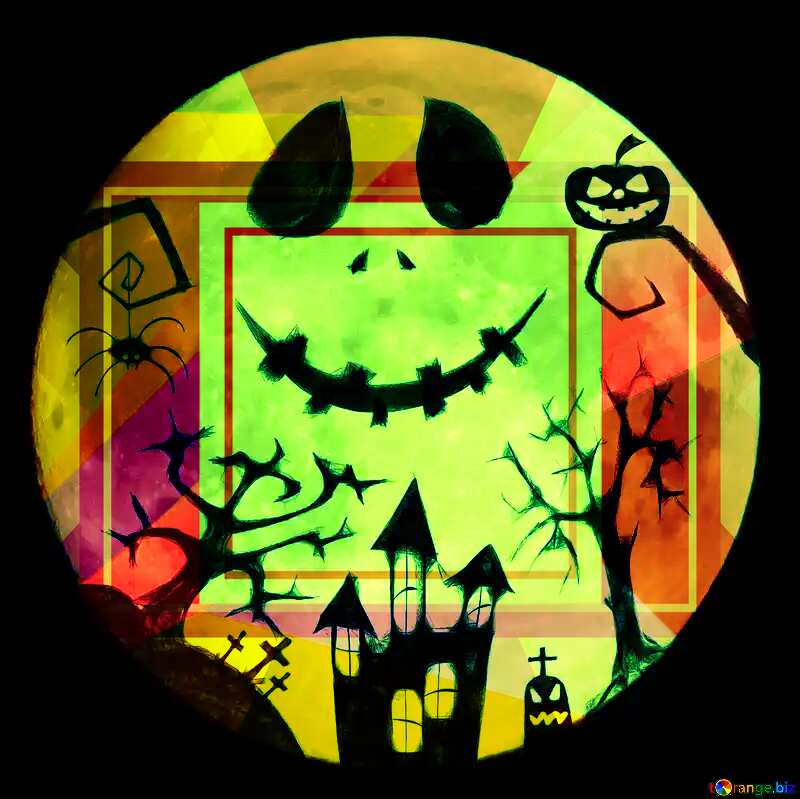 Halloween colorful illustration template №40468