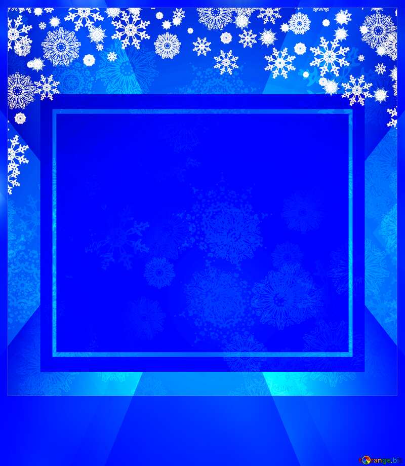 Blue Christmas card  frame template №40658