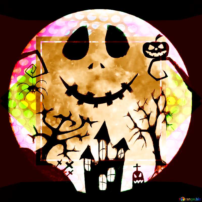 Halloween moon  deco art style №40468