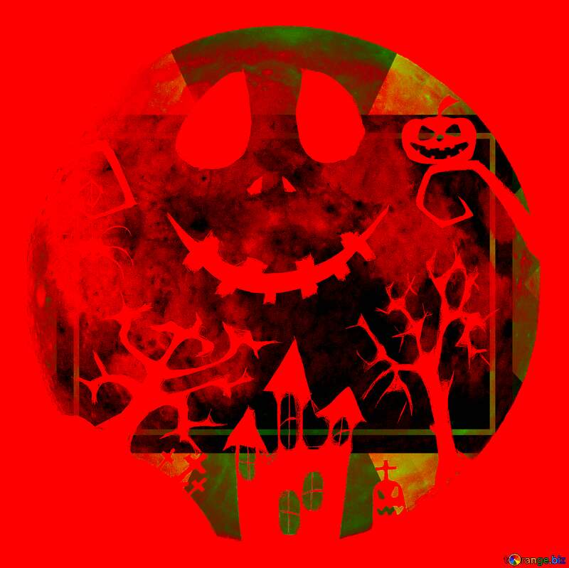 Halloween red  banner template №40468