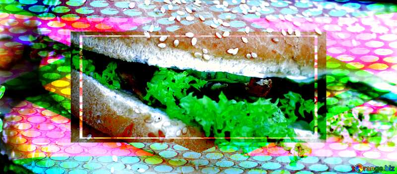 Sandwich salad geometric grill art №47430