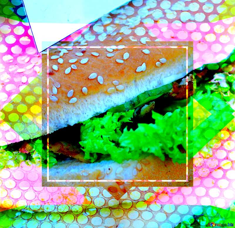 sandwich salad picture fragment geometric deco art №47430