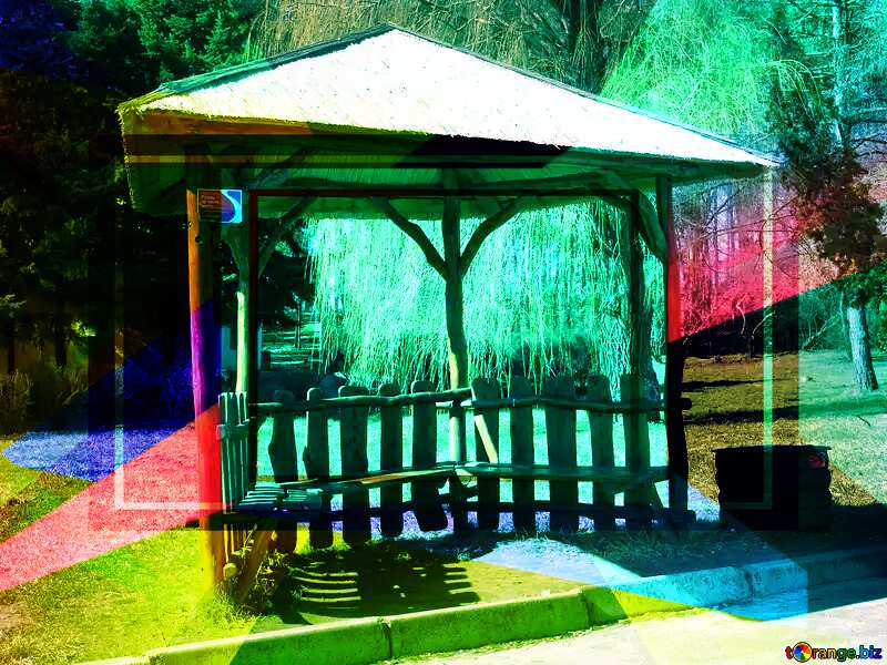 A small gazebo Colorful illustration template frame responsive №1404