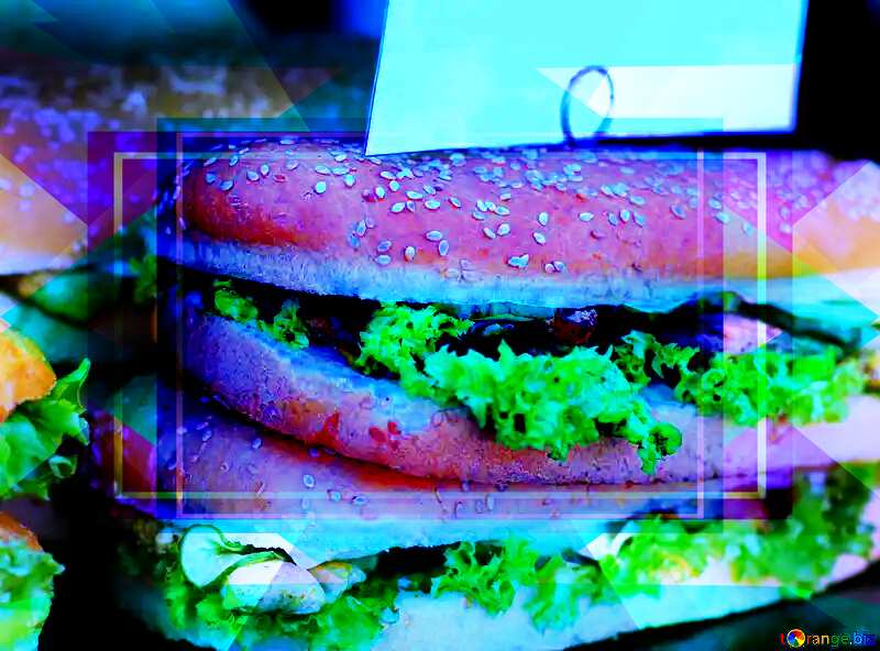 sandwich with salad template heart №47430