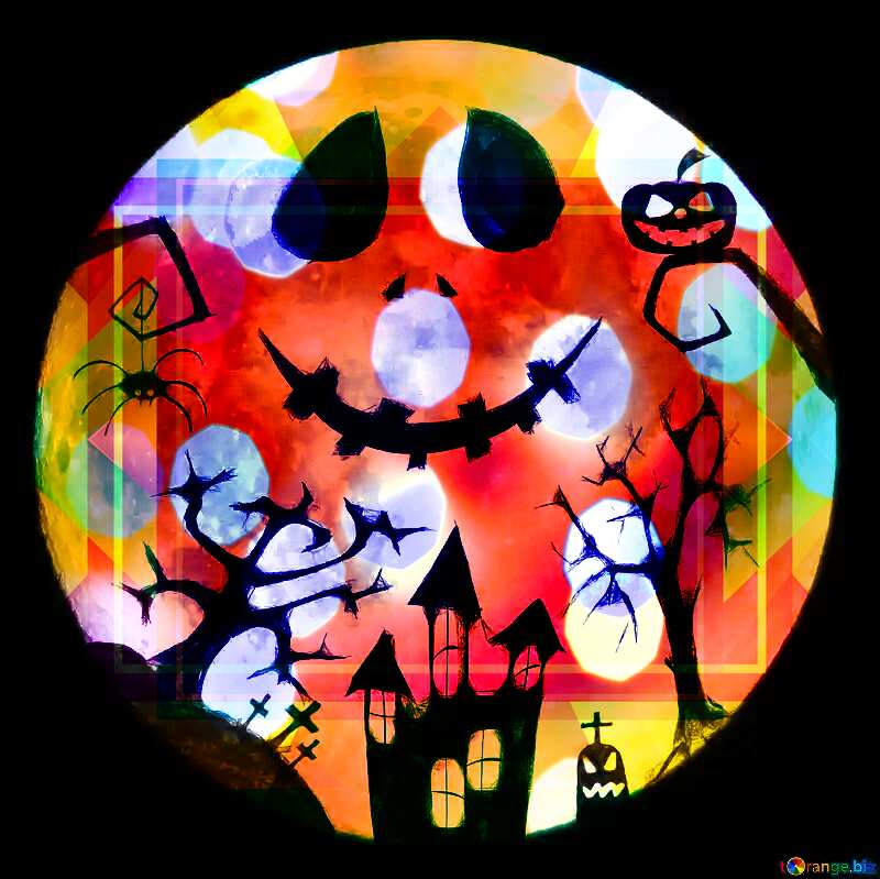 Halloween Bokeh lights template №40468