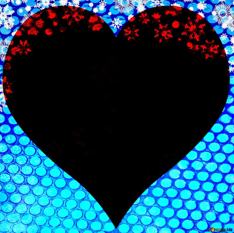love red heart  metal grill blue Christmas background №40658