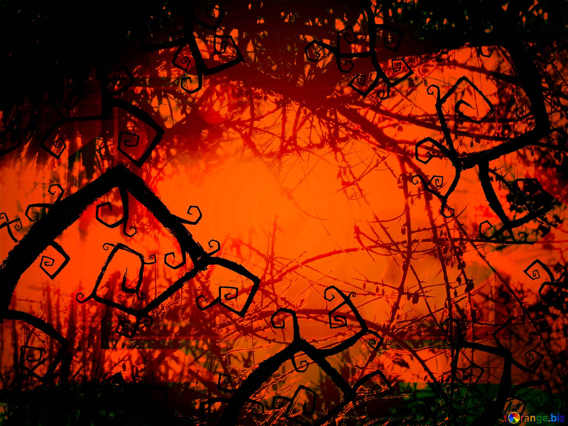 Beautiful Halloween background Spooky forest №193541