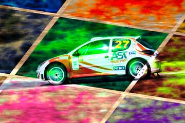 FX №193492  Peugeot 206 rally Contemporary art abstract design