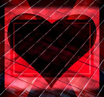FX №193458 Diamonds Red heart design frame