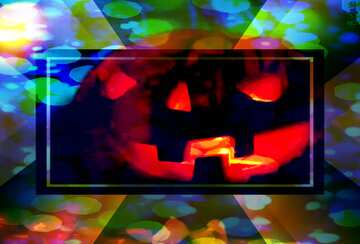 FX №193901 Halloween pumpkin moon Bokeh colored lights
