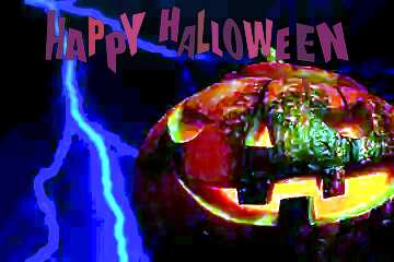 FX №193941 happy halloween pumpkin lightning background