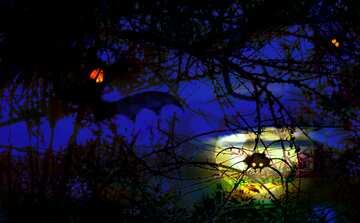 FX №193586 Halloween background for congratulations  Halloween scary forest