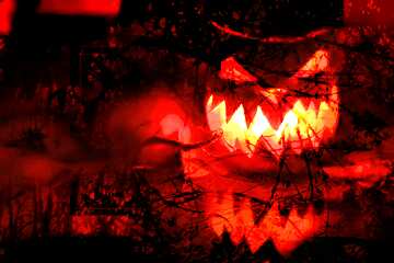 FX №193576 pumpkin Light Halloween  scary forest