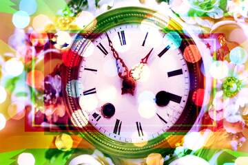 FX №193819 old watch bokeh  Christmas background template