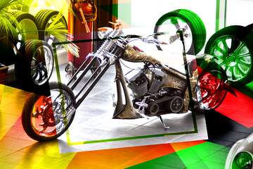 FX №193235 Exclusive motorcycle Creative abstract Geometrical Future Trend template frame