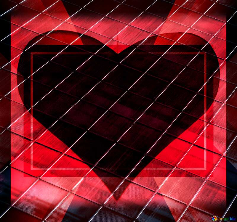 Diamonds Red heart design frame №1293