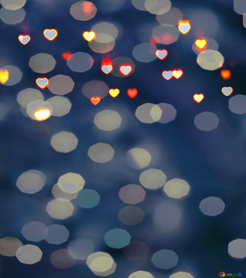 Glowing hearts Christmas background №37848