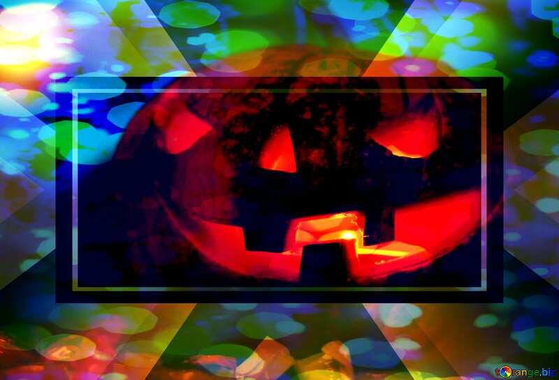 Halloween pumpkin moon Bokeh colored lights №46171