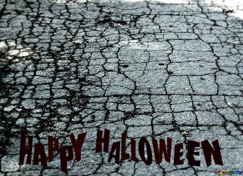 Cracked asphalt Happy Halloween №5672