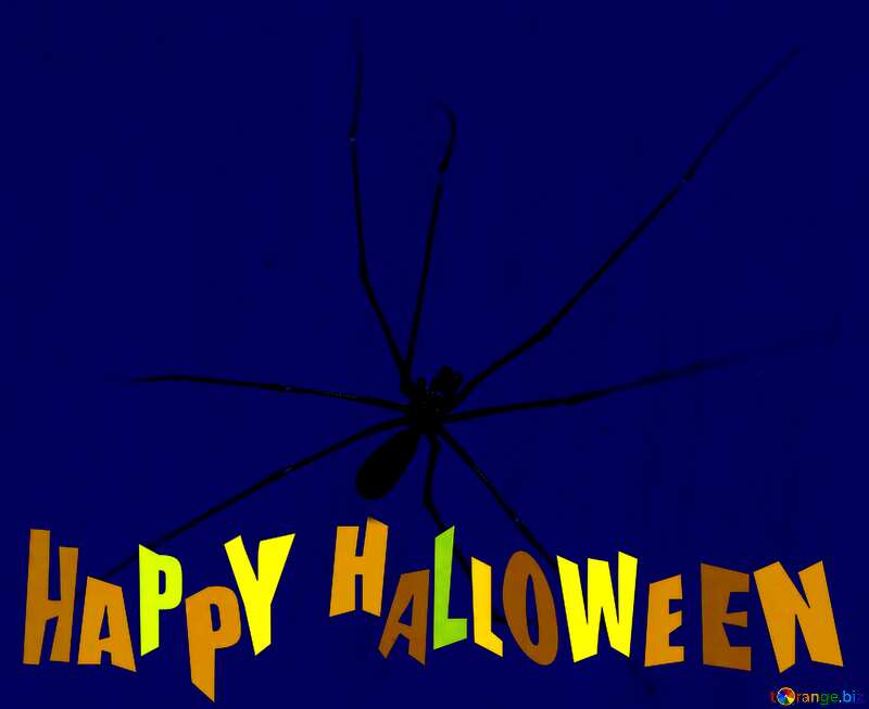 Spider frame blue  happy halloween №31635