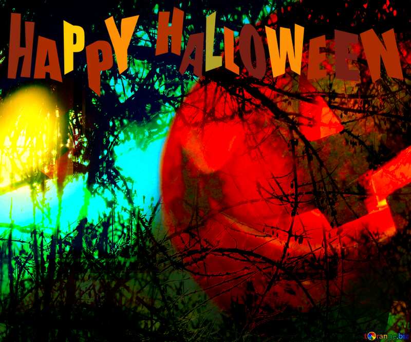 Halloween pumpkin Spooky forest №46171