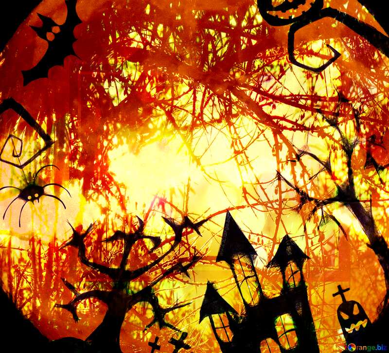 Halloween clipart Spooky forest Template №40469