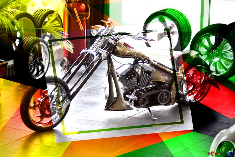 Exclusive motorcycle Creative abstract Geometrical Future Trend template frame №4428