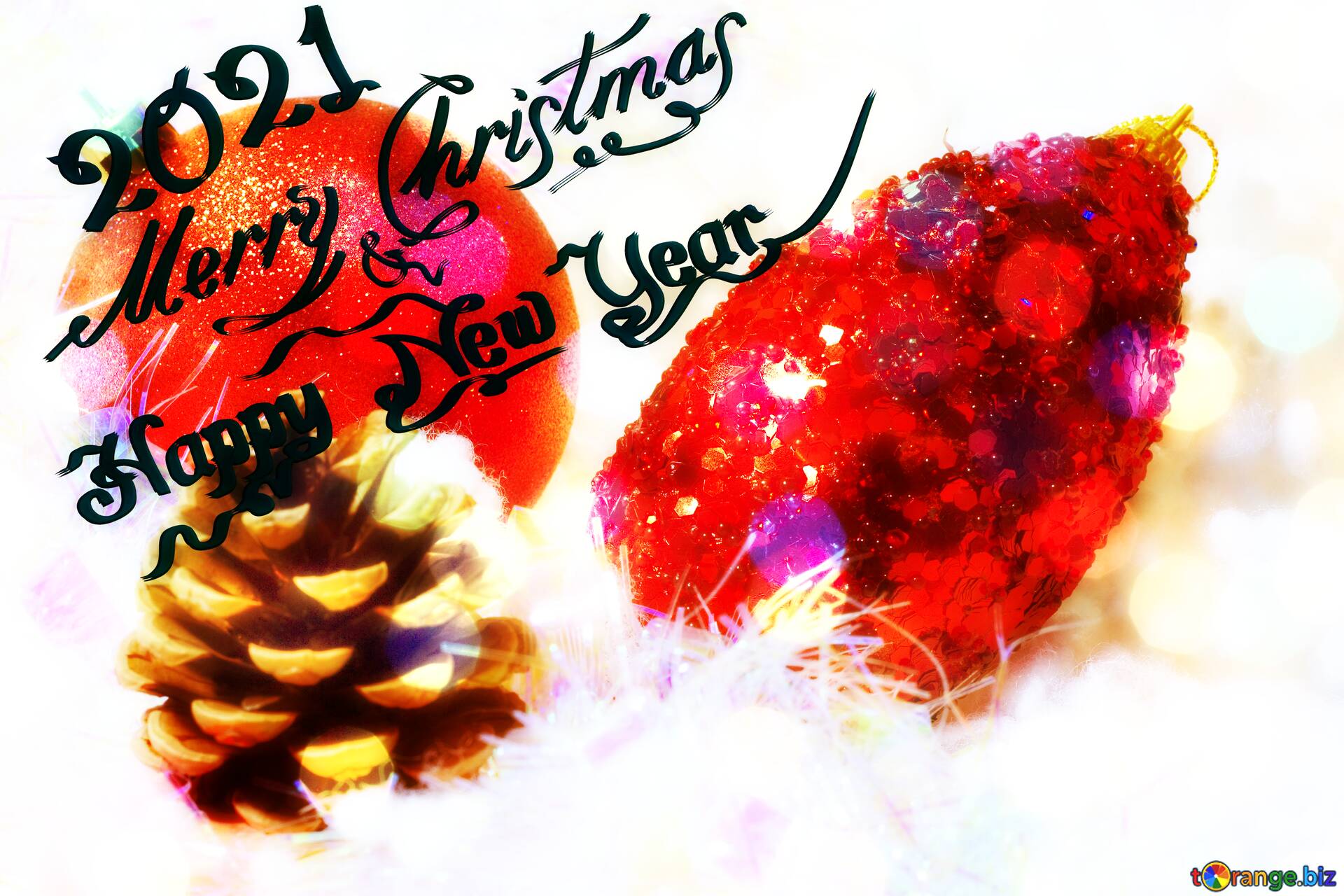 Download free picture Merry Christmas Happy Year 2021 Greetings Card Background on CC-BY License